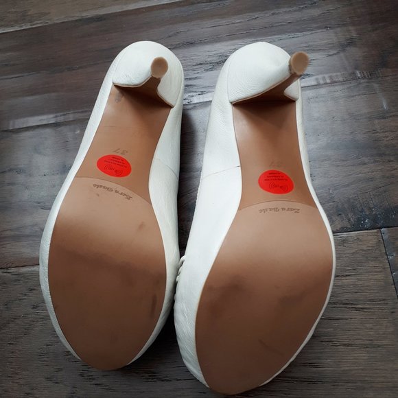 Zara White Open-Toe High Heels - Picture 4 of 10